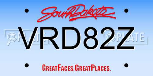 VRD82Z South Dakota License Plate