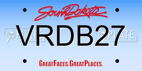 VRDB27 South Dakota License Plate