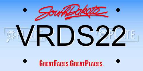 VRDS22 South Dakota License Plate