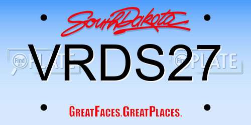 VRDS27 South Dakota License Plate