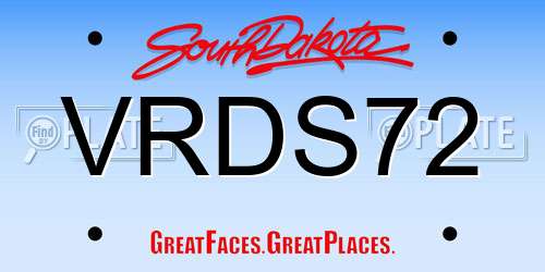 VRDS72 South Dakota License Plate