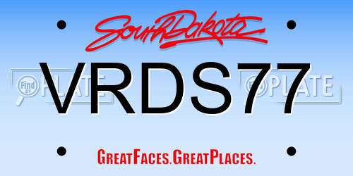 VRDS77 South Dakota License Plate