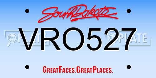 VRO527 South Dakota License Plate