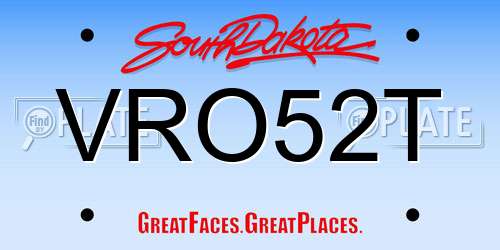 VRO52T South Dakota License Plate