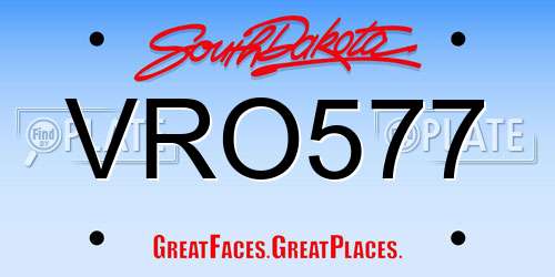 VRO577 South Dakota License Plate