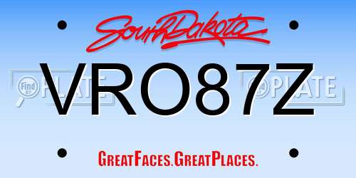 VRO87Z South Dakota License Plate