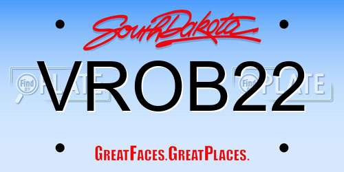 VROB22 South Dakota License Plate