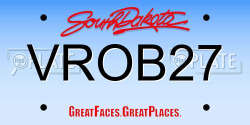 VROB27 South Dakota License Plate