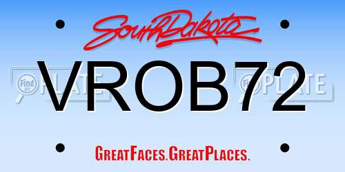 VROB72 South Dakota License Plate