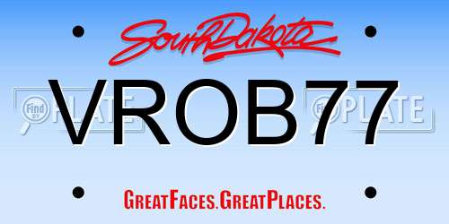 VROB77 South Dakota License Plate
