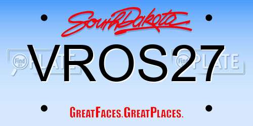 VROS27 South Dakota License Plate
