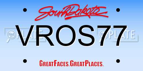 VROS77 South Dakota License Plate