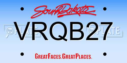 VRQB27 South Dakota License Plate