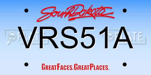 VRS51A South Dakota License Plate