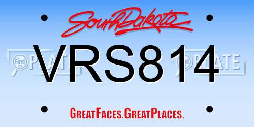 VRS814 South Dakota License Plate