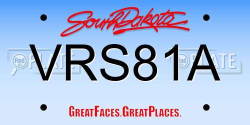 VRS81A South Dakota License Plate