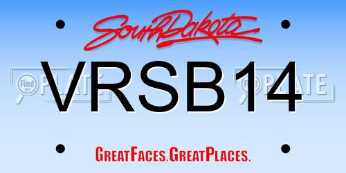 VRSB14 South Dakota License Plate