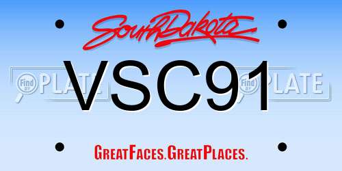 VSC91 South Dakota License Plate