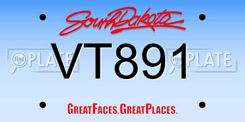 VT891 South Dakota License Plate