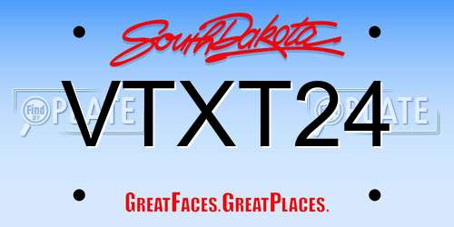 VTXT24 South Dakota License Plate