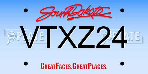 VTXZ24 South Dakota License Plate