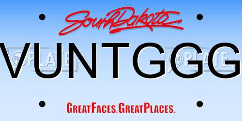 VUNTGGG South Dakota License Plate