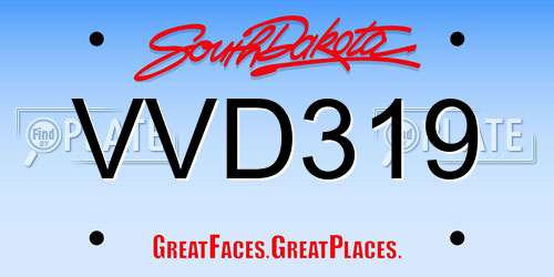 VVD319 South Dakota License Plate