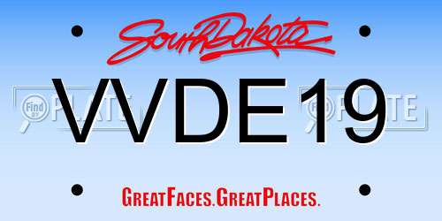 VVDE19 South Dakota License Plate