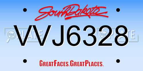 VVJ6328 South Dakota License Plate