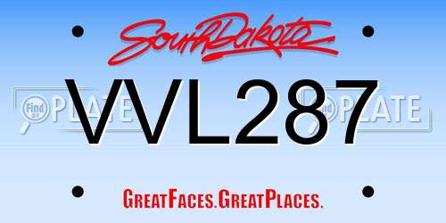 VVL287 South Dakota License Plate