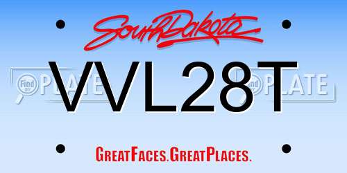 VVL28T South Dakota License Plate