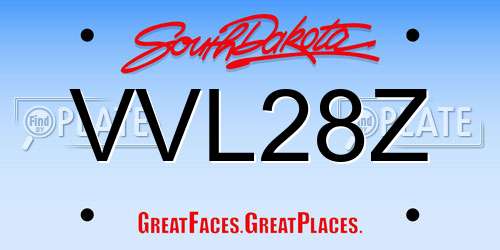 VVL28Z South Dakota License Plate