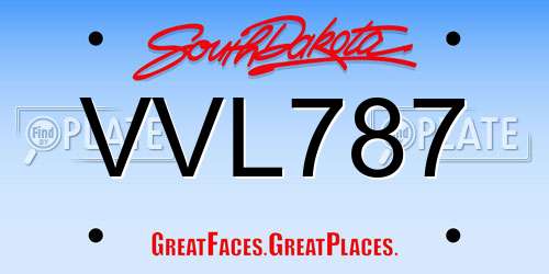 VVL787 South Dakota License Plate