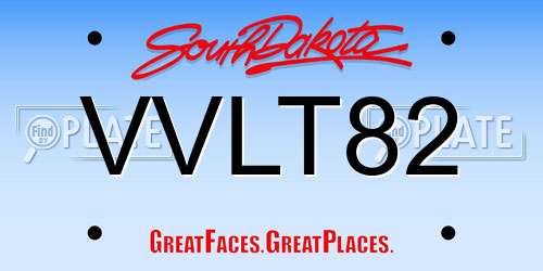 VVLT82 South Dakota License Plate