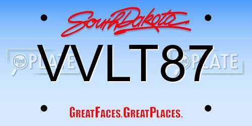 VVLT87 South Dakota License Plate