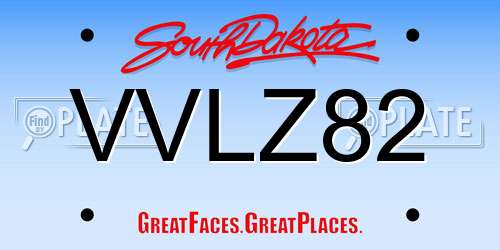 VVLZ82 South Dakota License Plate
