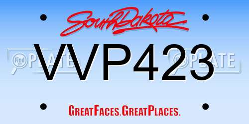 VVP423 South Dakota License Plate