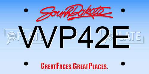 VVP42E South Dakota License Plate