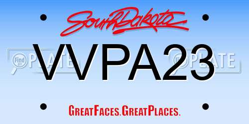 VVPA23 South Dakota License Plate
