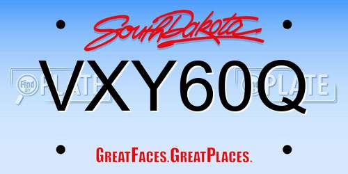 VXY60Q South Dakota License Plate