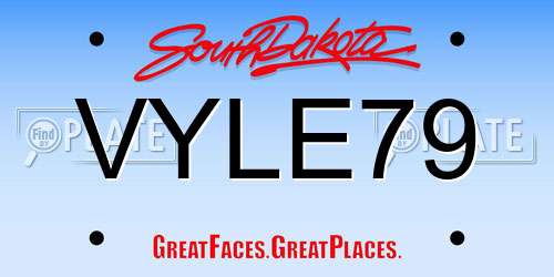 VYLE79 South Dakota License Plate