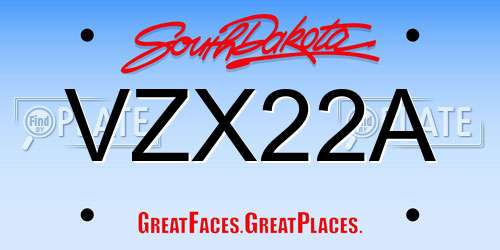 VZX22A South Dakota License Plate