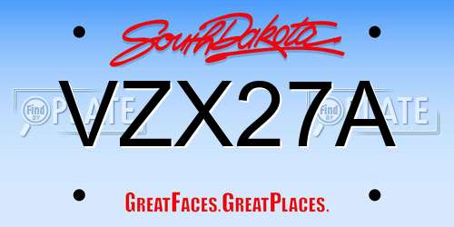 VZX27A South Dakota License Plate