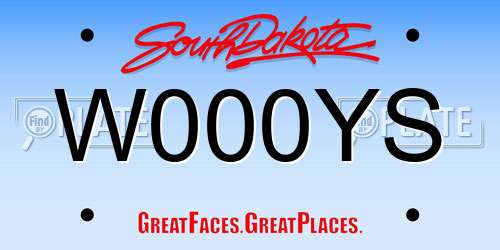 W000YS South Dakota License Plate