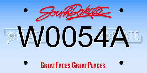 W0054A South Dakota License Plate