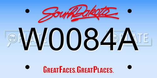 W0084A South Dakota License Plate