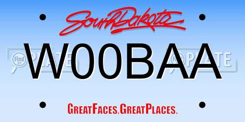 W00BAA South Dakota License Plate