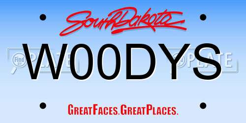 W00DYS South Dakota License Plate