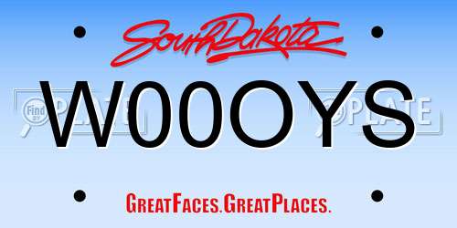 W00OYS South Dakota License Plate