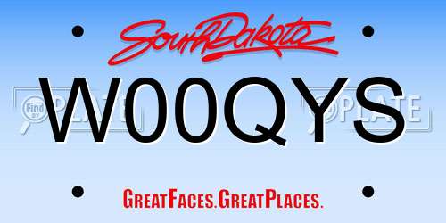 W00QYS South Dakota License Plate